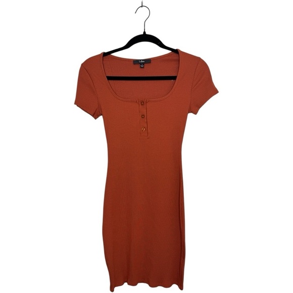 NWOT Lulu's Positive Influence Ribbed Short Sleeve Bodycon Dress, Size Small - Picture 2 of 6